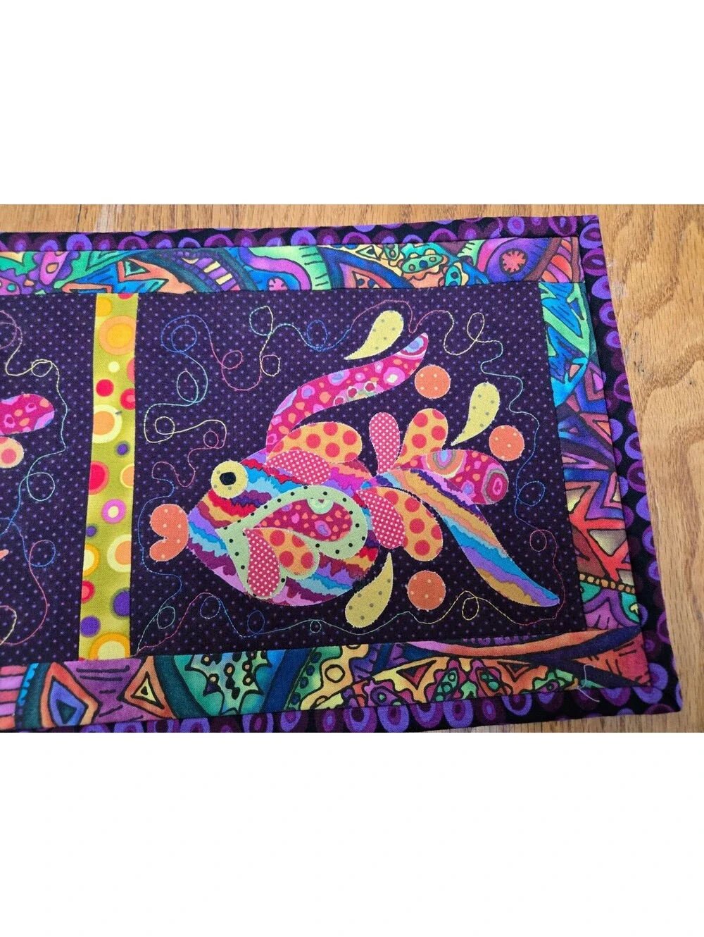 Vtg Handmade Quilted Table Runner Hot Plate Mat 26